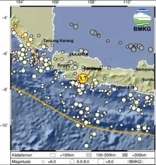 Gempa Magnitudo 3,7 Menggucang Kabupaten Bandung Siang Ini