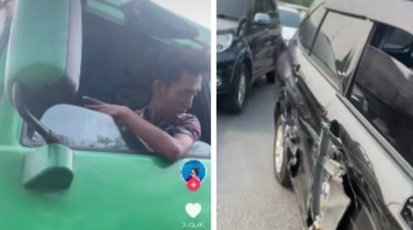 Seorang Wanita Mengaku Mobilnya Ditabrak Truk, Warganet: Minimal Kronologi!