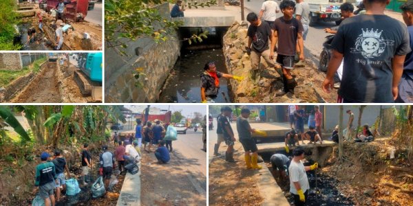Pemuda Cangkring Baleendah Rame-rame Bersihkan Sungai, Hentikan Banjir