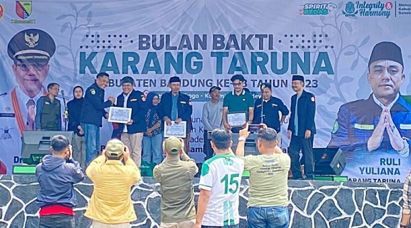 Bulan Bakti Karang Taruna Kabupaten Bandung, Ini Penghargaaan yang Diraih Kepala Desa Cileunyi Wetan