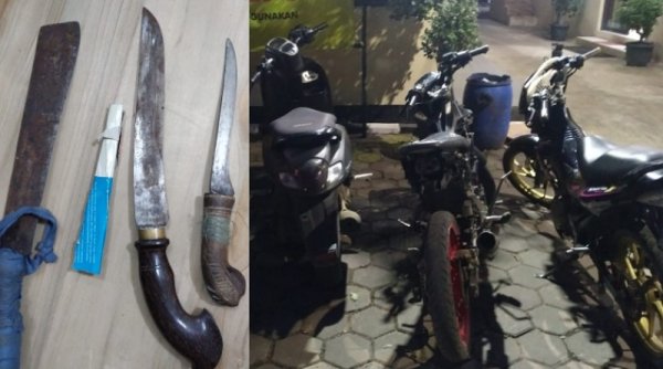Dari Laporan Warga di Medsos,  Polsek Solokanjeuruk Amankan 8 Pemuda Bersenjata Tajam