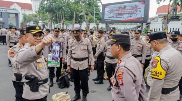 Apel Kesiapan Pengamanan TPS Polrestabes Surabaya