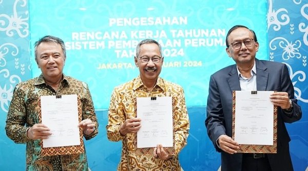 Perumnas Menandatangani Rencana Kerja Tahunan Ekosistem Pembiayaan Perumahan Tahun 2024