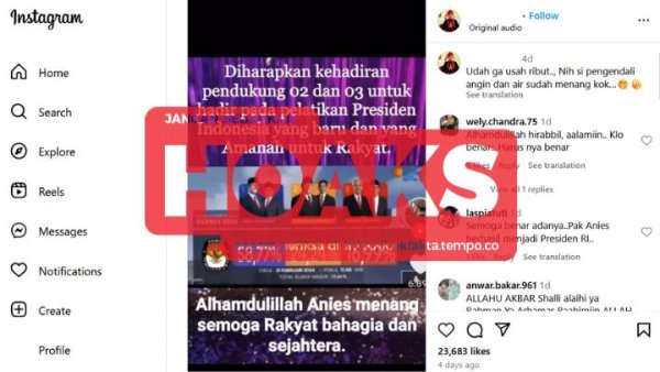 CEK FAKTA : Real Count Pilpres 2024 di SCTV Tayangkan Perolehan Suara Anies-Muhaimin 58,77 Persen