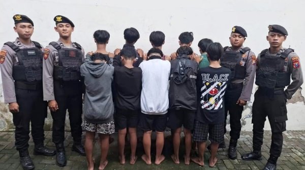 Ingin Tawuran 10 Remaja Diamankan Polres Pelabuhan Tanjung Perak