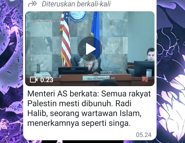 [HOAX] Narasi Menteri AS berkata : Semua rakyat Palestin mesti dibunuh