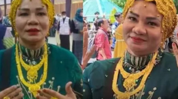 Jemaah Haji Kembali ke Makassar dengan Tampilan Nyentrik dan Perhiasan Emas yang Mencolok