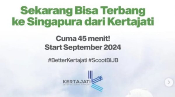 Pemprov Jabar Umumkan Rute Baru Kertajati-Singapura Mulai September 2024