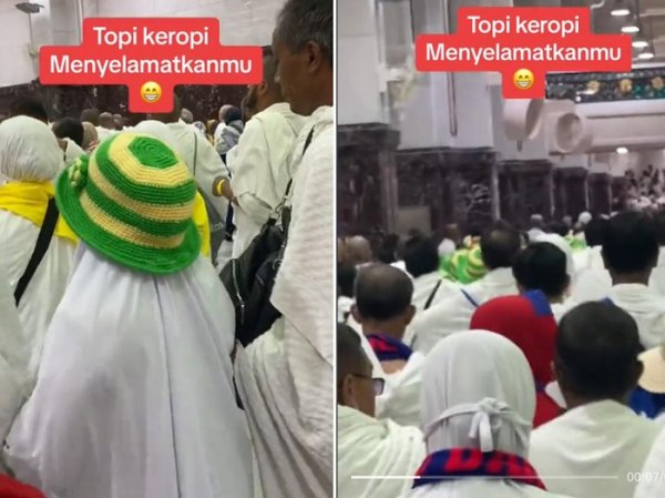 Keroppi di Tanah Suci: Jamaah Haji Indonesia Pamer Kekompakan dengan Topi Kartun Viral