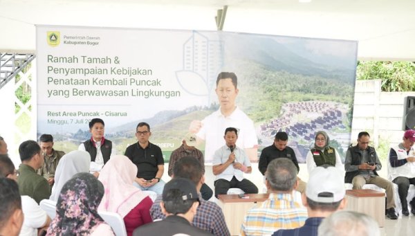 Pj. Bupati Bogor Pimpin Konsolidasi Penataan Kawasan Puncak di Rest Area Gunung Mas
