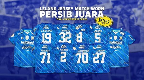 Lelang Jersey Match Worn PERSIB Batch 1 Berhasil Kumpulkan Rp 186.977.959