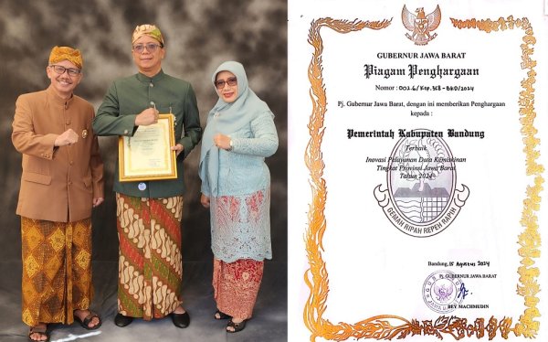 Melalui Arahan Bupati, Pemkab Bandung Meraih Penghargaan Inovasi Data Kemiskinan Terbaik se-Jawa Barat
