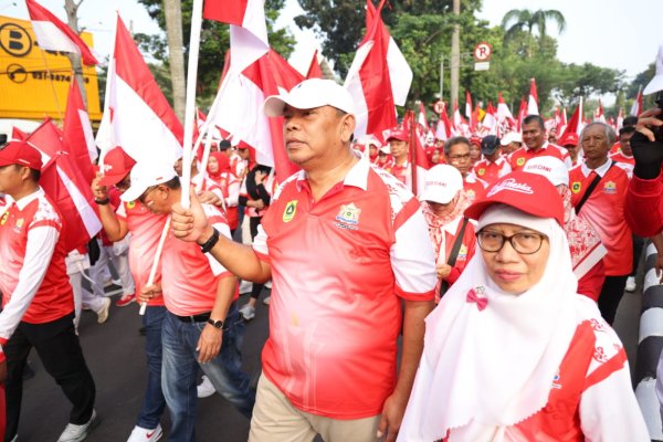 Diskominfo Kabupaten Bogor Meriahkan HUT ke-79 RI dengan Kirab Merah Putih