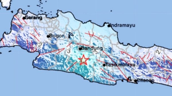 Gempa Magnitudo 5.0 Guncang 24 km Tenggara Kabupaten Bandung