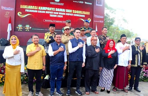 Deklarasi Kampanye Damai, Empat Paslon Siap Mewujudkan Pilkada Sumedang yang Aman dan Bermartabat