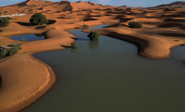 Danau Muncul di Gurun Sahara Setelah Siklon Bawa Hujan Lebat
