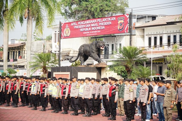 Polresta Bandung Gelar Apel Pengamanan Pelantikan Presiden dan Wakil Presiden 2024