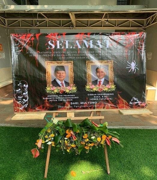 Heboh !! Karangan Bunga Satire Untuk Presiden dan Wapres, Dekanat Bekukan BEM FISIP UNAIR
