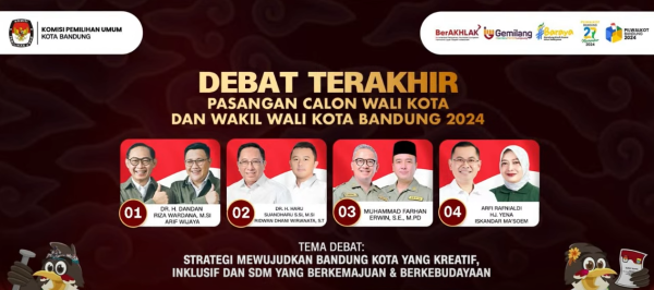 Ringkasan Visi Misi 4 Paslon Pilwalkot Bandung 2024 dalam Debat Publik Terakhir