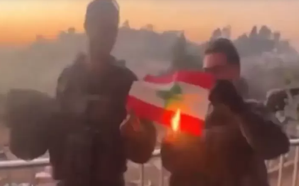 Tentara Israel Bakar Bendera Lebanon Sambil Nyanyikan Lagu Keagamaan di Wilayah Perang
