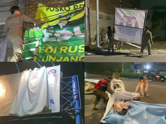 Masa Kampanye Pemilu 2024 Berakhir, Satpol PP Bandung Barat Lakukan Penertiban APK