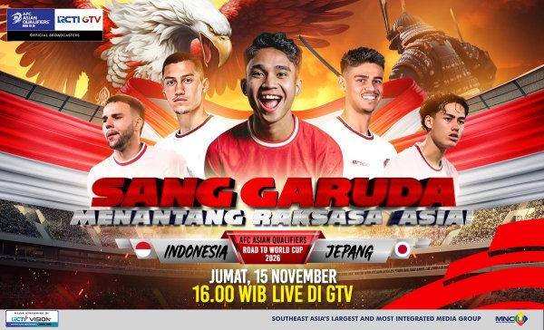 Kawal Mimpi Sang Garuda Taklukan Raksasa Asia! Saksikan Indonesia VS Jepang, Live di GTV