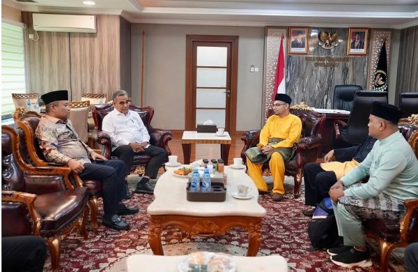 Sugiat Santoso Dampingi Ketua MPR RI Terima Putra Mahkota Langkat
