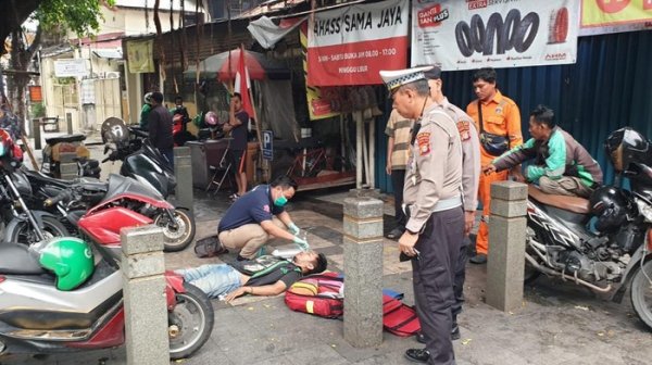 Kecelakaan Tunggal Pemotor, di Jl Satrio Jakarta Selatan