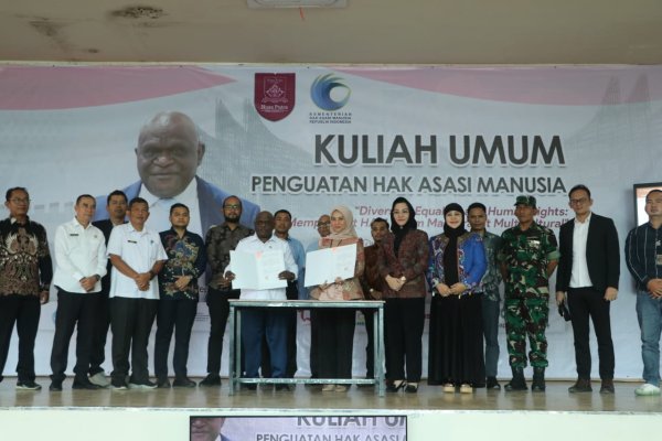 Menteri HAM Resmikan Pusat Studi Hukum dan HAM di Nusa Putra University