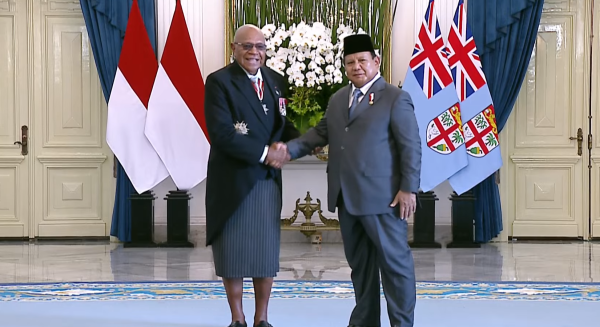 Presiden Prabowo Sambut PM Fiji Sitiveni Rabuka di Istana Merdeka