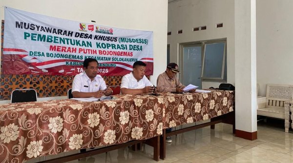 Camat Solokanjeruk Apresiasi Pelaksanaan Musdesus Pembentukan Koperasi Desa Merah Putih di Tujuh Desa