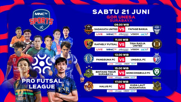 Pekan Ke-15 Pro Futsal League 2025: Saksikan Sadakata United vs Fafage Banua Kalbar di MNCTV