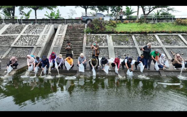 Dukung Program MBG dan KDKMP, Dispakan Tebar Ribuan Benih Ikan