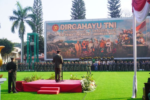 Upacara Peringatan HUT ke-80 TNI di Kodam III/Siliwangi