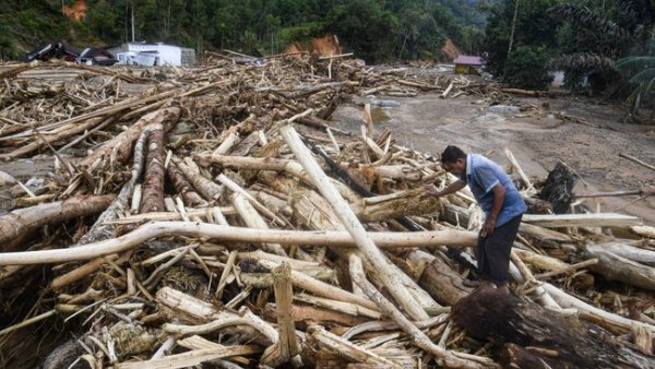 Relawan China Terkendala Timbunan Kayu saat Sisir Korban Banjir Aceh, Lokasi Pencarian Dipindah