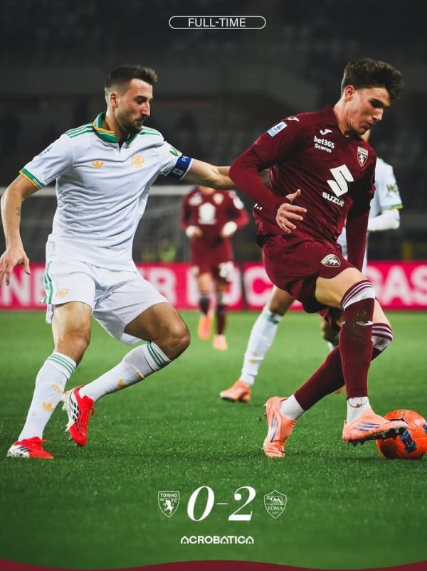 Malam Sulit Torino, Roma Menang Efisien di Tengah Tekanan di Olimpico Grande Torino