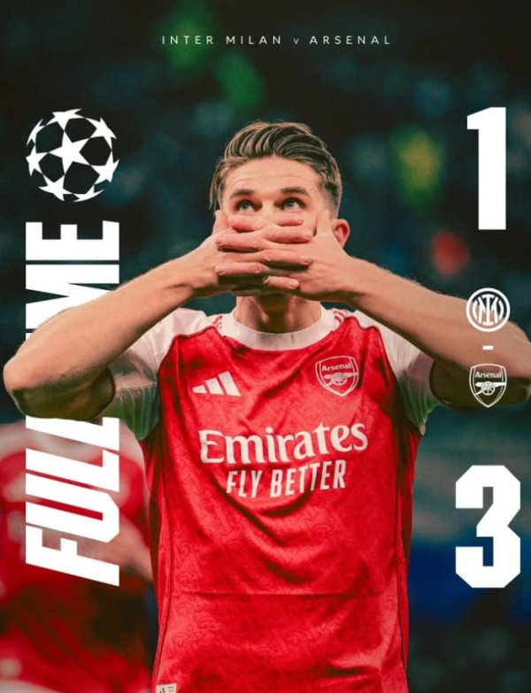 Runtuh di Meazza: Inter Milan Tumbang, Arsenal Ukir Sejarah Liga Champions