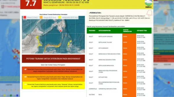 BMKG Tetapkan Delapan Wilayah Sulut Siaga Tsunami