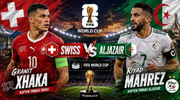 Susunan Pemain Swiss vs Aljazair di Babak 32 Besar Piala Dunia 2026