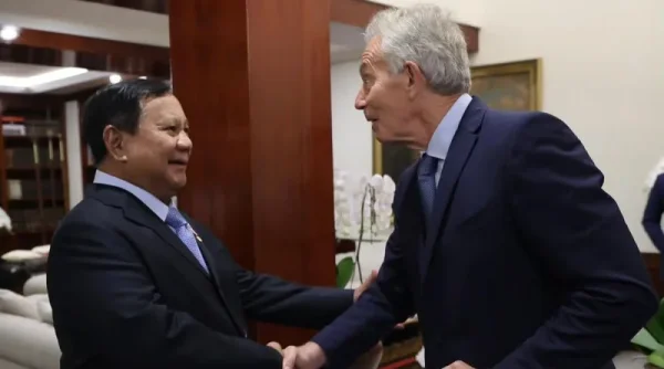 Prabowo Bertemu Tony Blair, Bahas Perkembangan Strategis Global