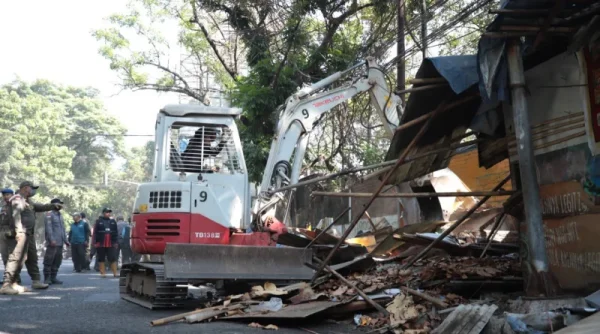 Trotoar Jalan Rajawali Ditertibkan, 58 Bangunan Jadi Sasaran